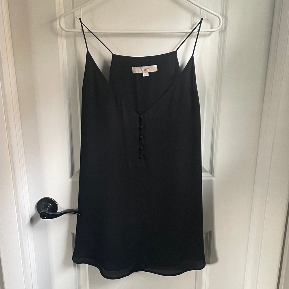 LOFT Black Buttoned Camisole